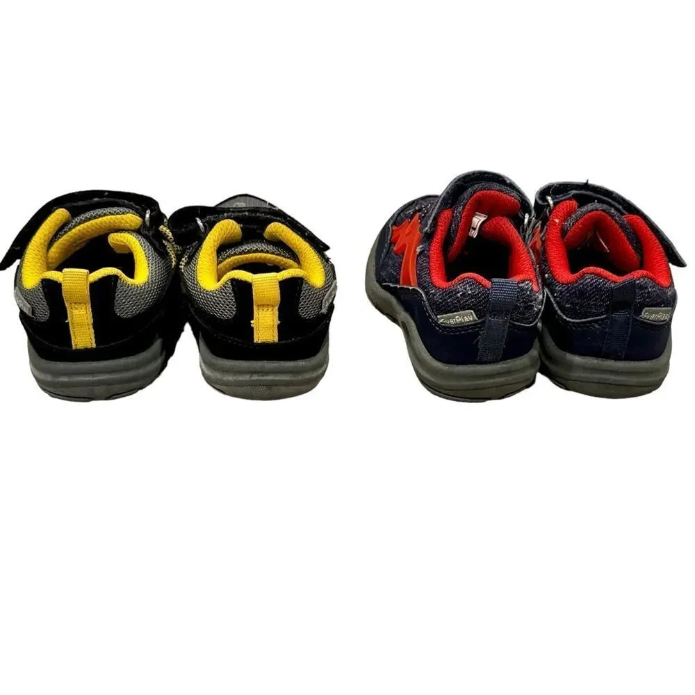 OshKosh B’Gosh BUNDLE OF 2 Baby Boys Velcro Red/Blue Gray/Yellow Sneakers. 5.